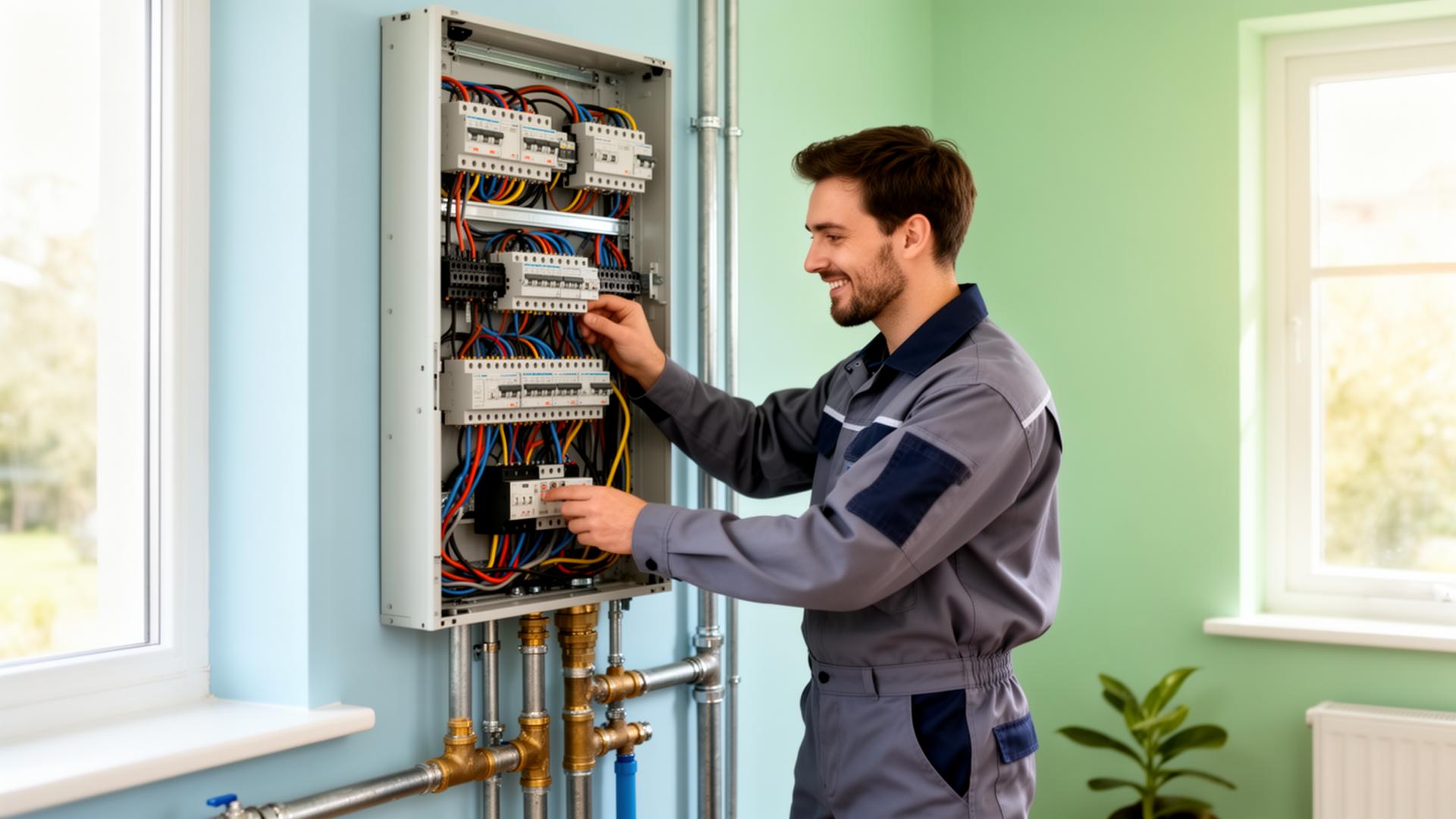 LOLY technician working on electrical and plumbing installation